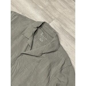 Men's BYLT Premium Basics Gray Short Sleeve Button Up Shirt‎ L